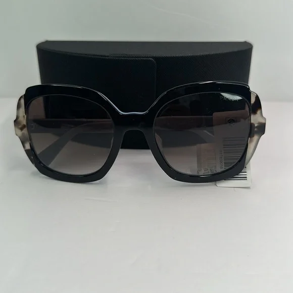 New Authentic Prada PR 16US HERITAGE KHR0A7 Black Azure / Spotted Brown